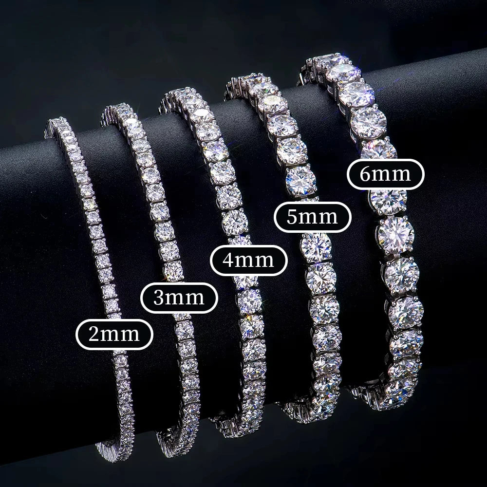 S925 Sterling Silver High Quality Fashionable D Color VVS1 Full Moissanite Tennis Bracelet for Women Wedding Engagement Jewelry