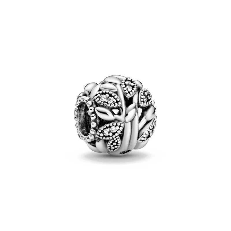 2025 New S925 Silver Spring Ball Bear Cross Pendant Suitable for Original Bracelets DIY Accessories Women's Charm Jewelry Gifts