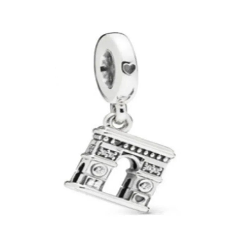 2025 New S925 Silver Spring Ball Bear Cross Pendant Suitable for Original Bracelets DIY Accessories Women's Charm Jewelry Gifts