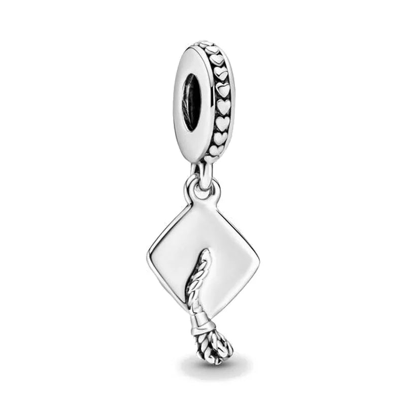2025 New S925 Silver Spring Ball Bear Cross Pendant Suitable for Original Bracelets DIY Accessories Women's Charm Jewelry Gifts
