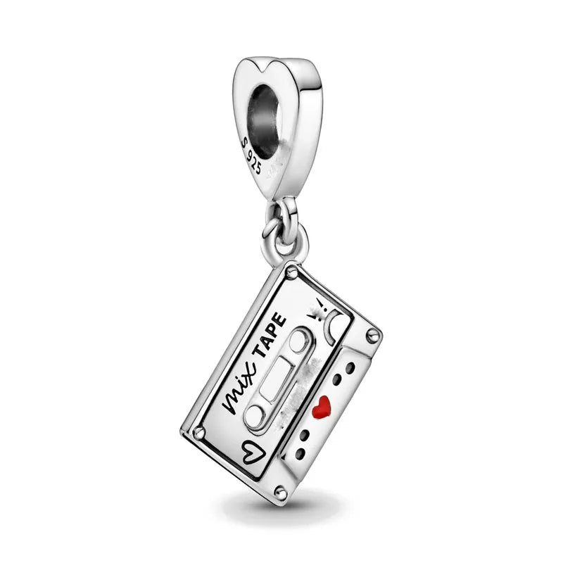 2025 New S925 Silver Spring Ball Bear Cross Pendant Suitable for Original Bracelets DIY Accessories Women's Charm Jewelry Gifts