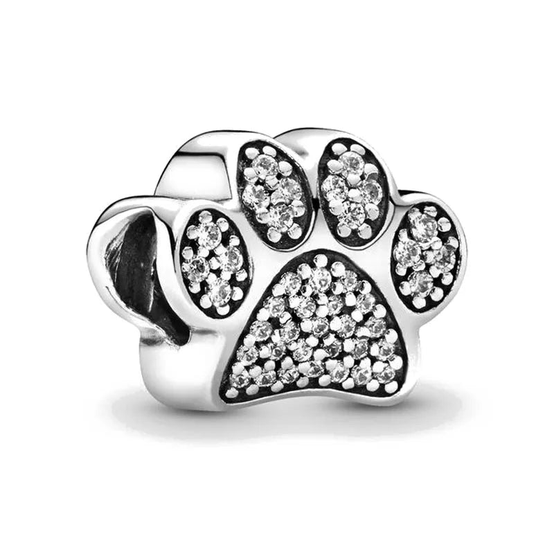 2025 New S925 Silver Spring Ball Bear Cross Pendant Suitable for Original Bracelets DIY Accessories Women's Charm Jewelry Gifts