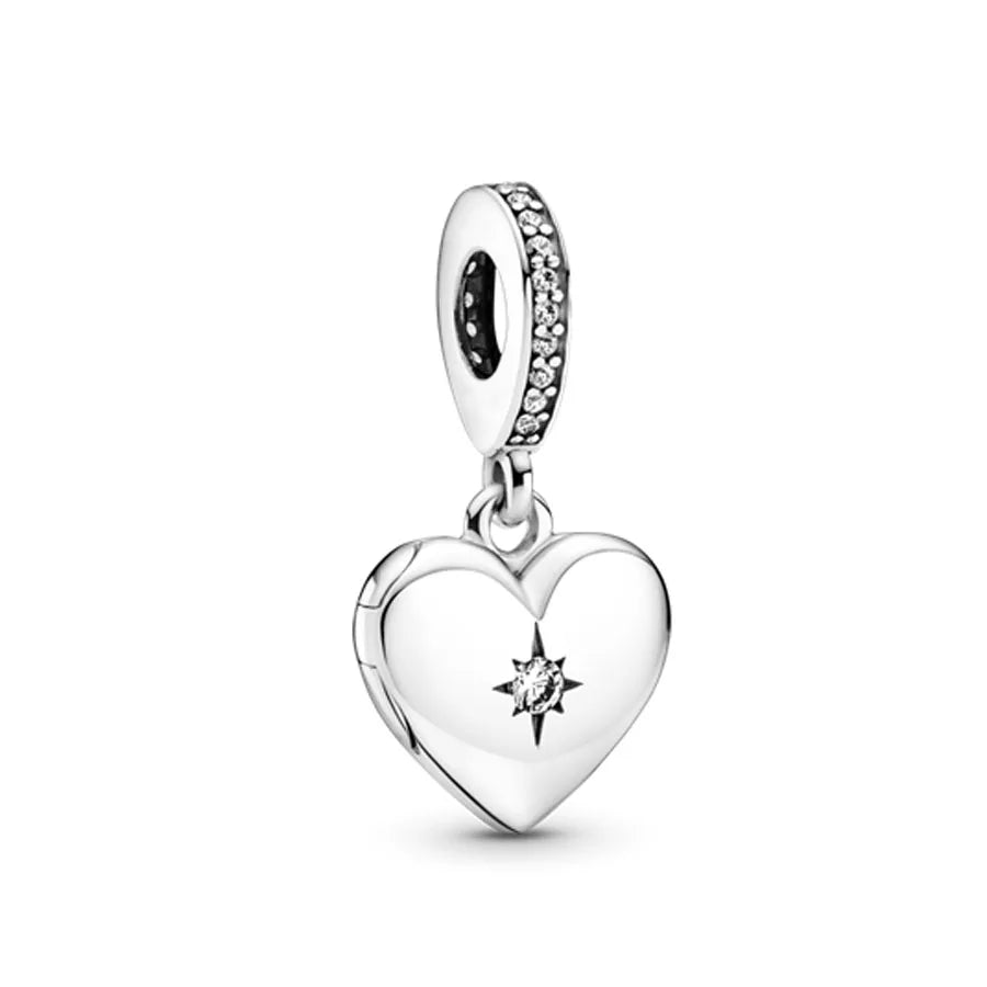 2025 New S925 Silver Spring Ball Bear Cross Pendant Suitable for Original Bracelets DIY Accessories Women's Charm Jewelry Gifts