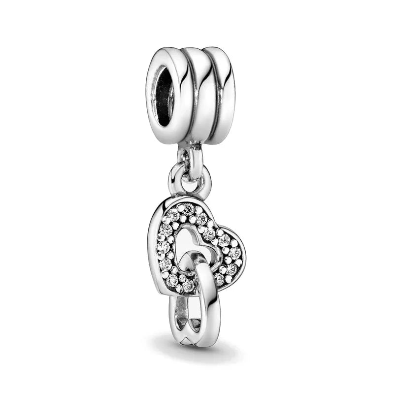 2025 New S925 Silver Spring Ball Bear Cross Pendant Suitable for Original Bracelets DIY Accessories Women's Charm Jewelry Gifts