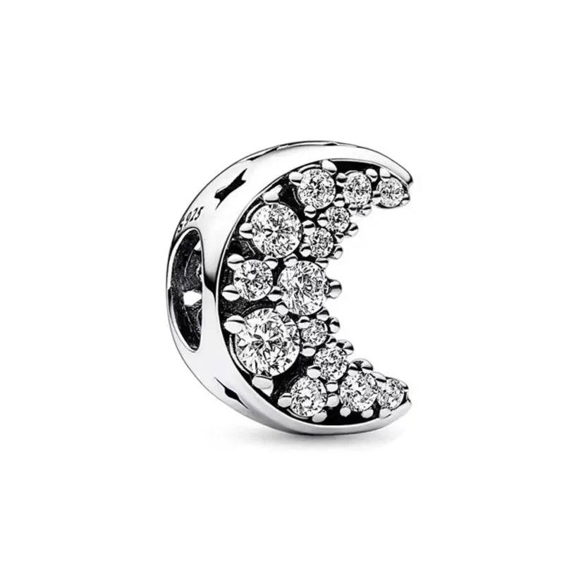 2025 New S925 Silver Spring Ball Bear Cross Pendant Suitable for Original Bracelets DIY Accessories Women's Charm Jewelry Gifts