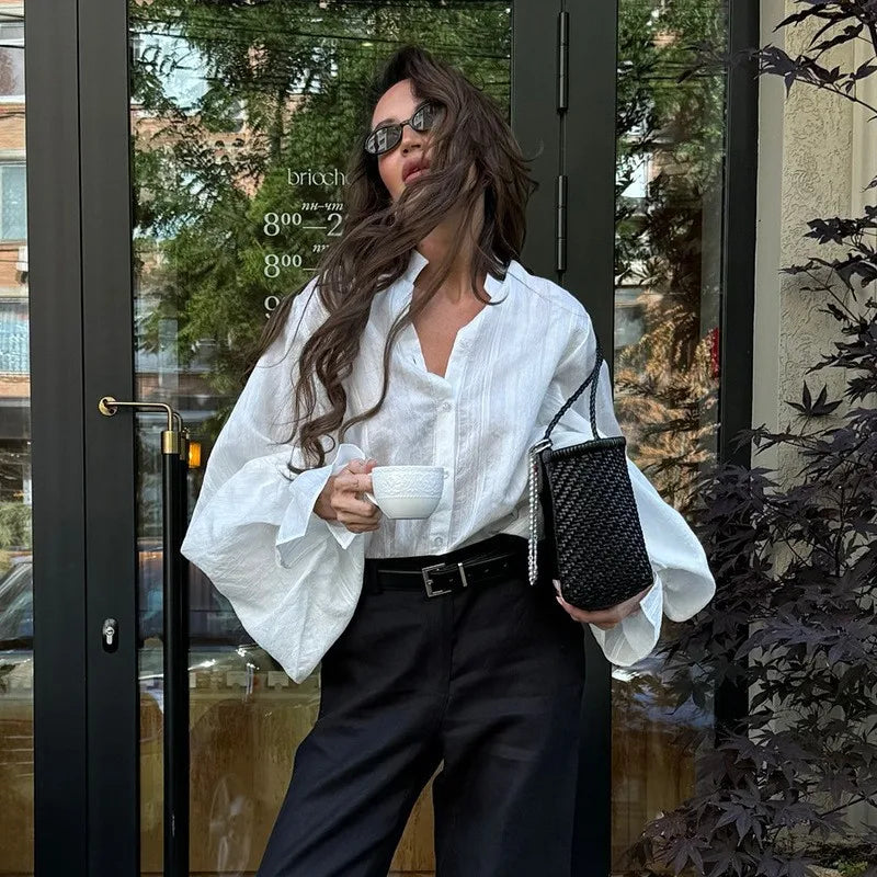 Fashion White Shirts Women Long Sleeve Oversize Blouse New Spring Summer Basic Tops Cotton Chic Shirt for Women
