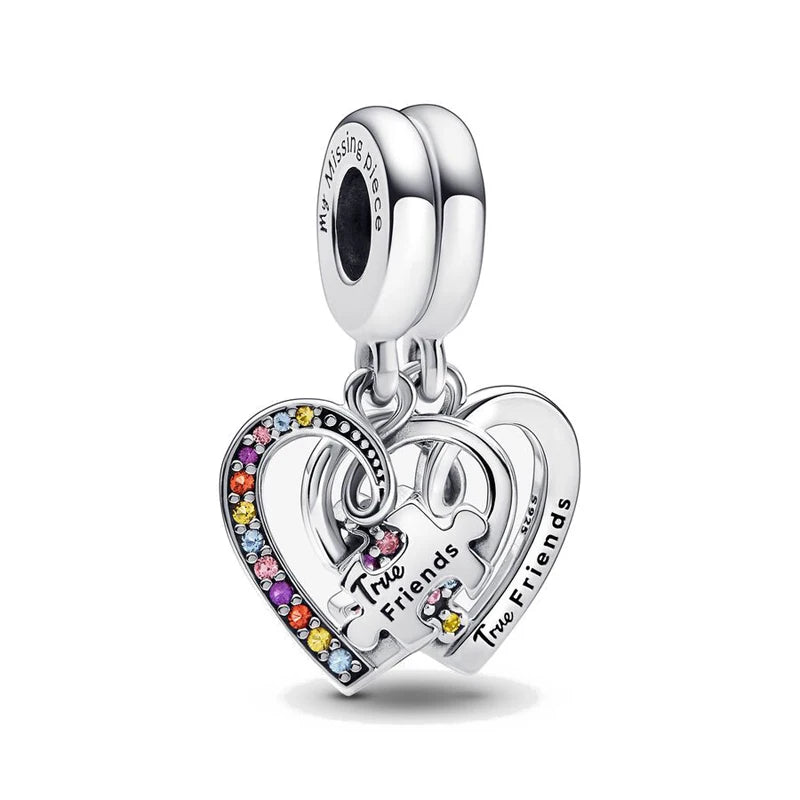 2025 New S925 Silver Spring Ball Bear Cross Pendant Suitable for Original Bracelets DIY Accessories Women's Charm Jewelry Gifts