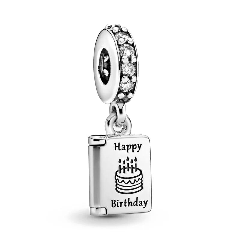 2025 New S925 Silver Spring Ball Bear Cross Pendant Suitable for Original Bracelets DIY Accessories Women's Charm Jewelry Gifts