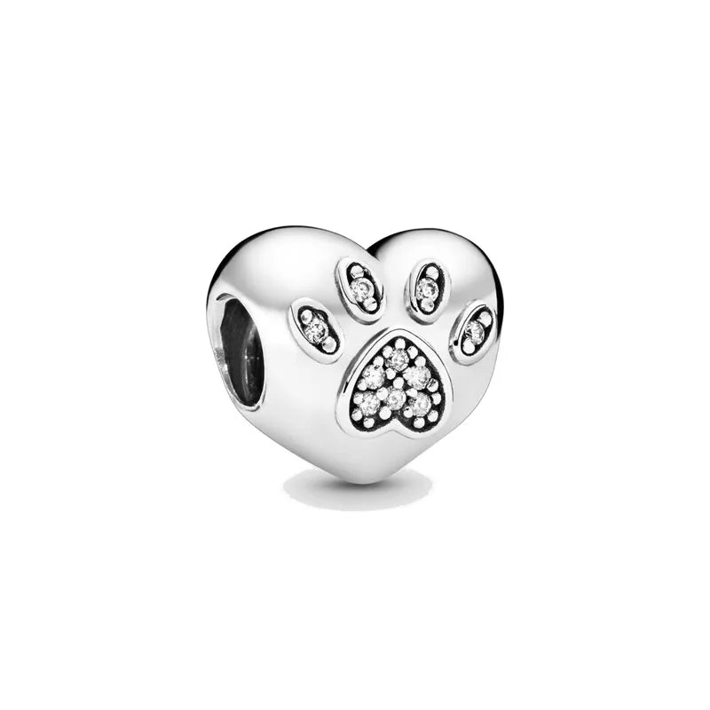 2025 New S925 Silver Spring Ball Bear Cross Pendant Suitable for Original Bracelets DIY Accessories Women's Charm Jewelry Gifts