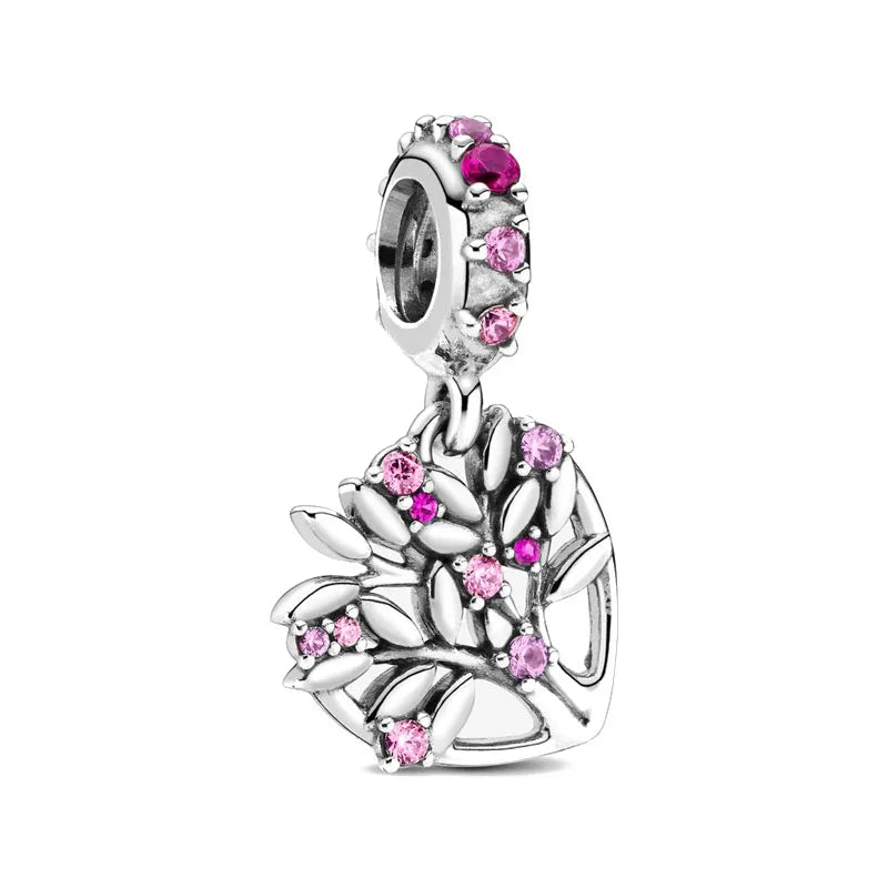 2025 New S925 Silver Spring Ball Bear Cross Pendant Suitable for Original Bracelets DIY Accessories Women's Charm Jewelry Gifts