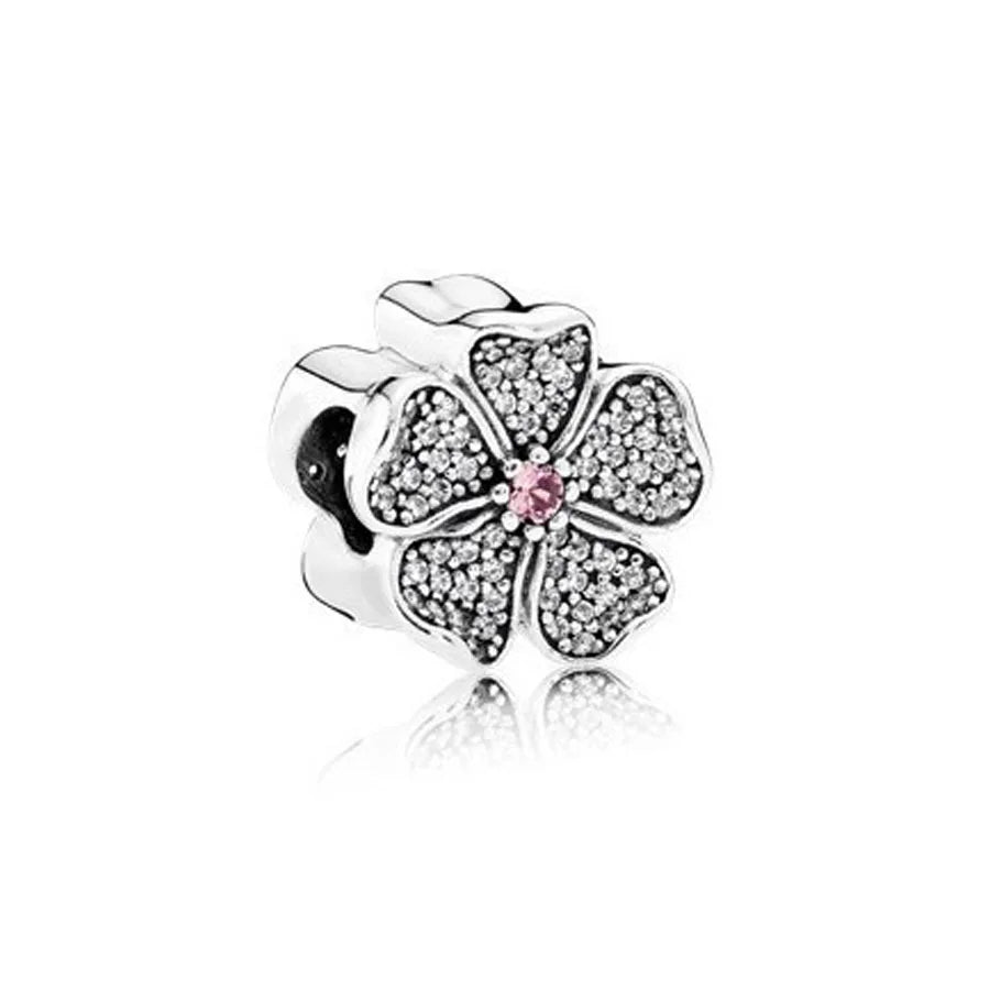 2025 New S925 Silver Spring Ball Bear Cross Pendant Suitable for Original Bracelets DIY Accessories Women's Charm Jewelry Gifts