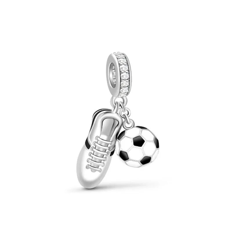 2025 New S925 Silver Spring Ball Bear Cross Pendant Suitable for Original Bracelets DIY Accessories Women's Charm Jewelry Gifts