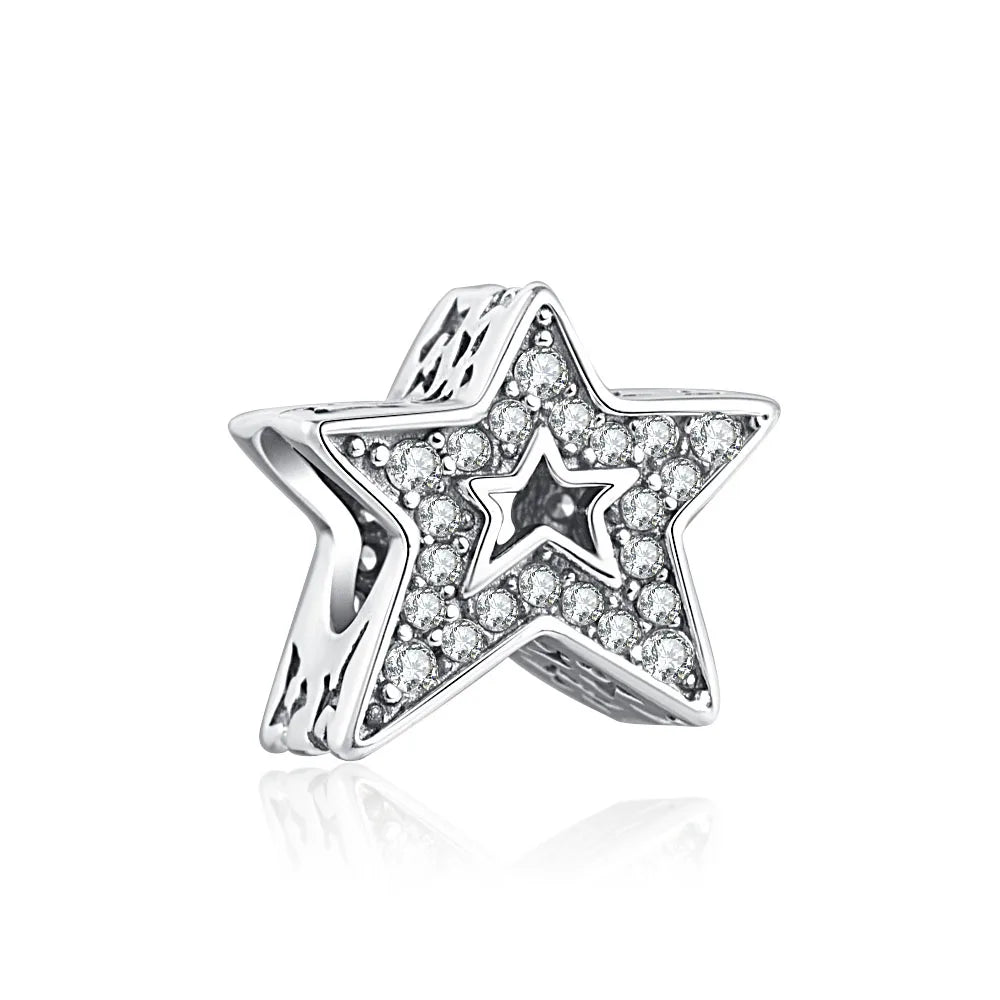 2025 New S925 Silver Spring Ball Bear Cross Pendant Suitable for Original Bracelets DIY Accessories Women's Charm Jewelry Gifts