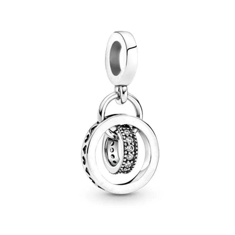 2025 New S925 Silver Spring Ball Bear Cross Pendant Suitable for Original Bracelets DIY Accessories Women's Charm Jewelry Gifts