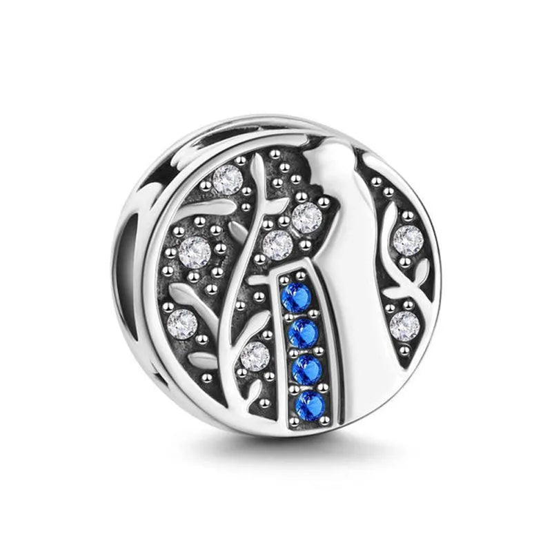 2025 New S925 Silver Spring Ball Bear Cross Pendant Suitable for Original Bracelets DIY Accessories Women's Charm Jewelry Gifts