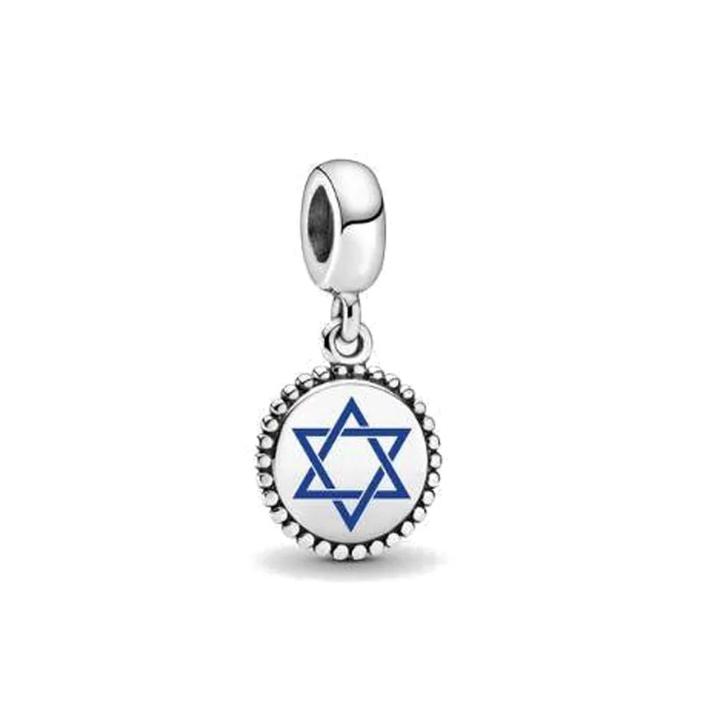 2025 New S925 Silver Spring Ball Bear Cross Pendant Suitable for Original Bracelets DIY Accessories Women's Charm Jewelry Gifts