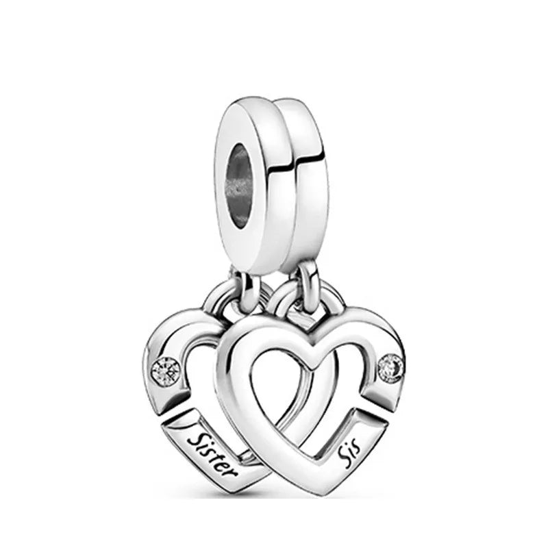 2025 New S925 Silver Spring Ball Bear Cross Pendant Suitable for Original Bracelets DIY Accessories Women's Charm Jewelry Gifts