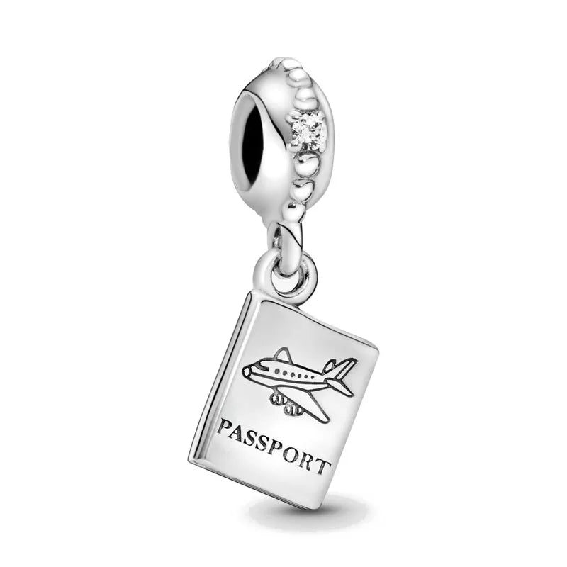 2025 New S925 Silver Spring Ball Bear Cross Pendant Suitable for Original Bracelets DIY Accessories Women's Charm Jewelry Gifts