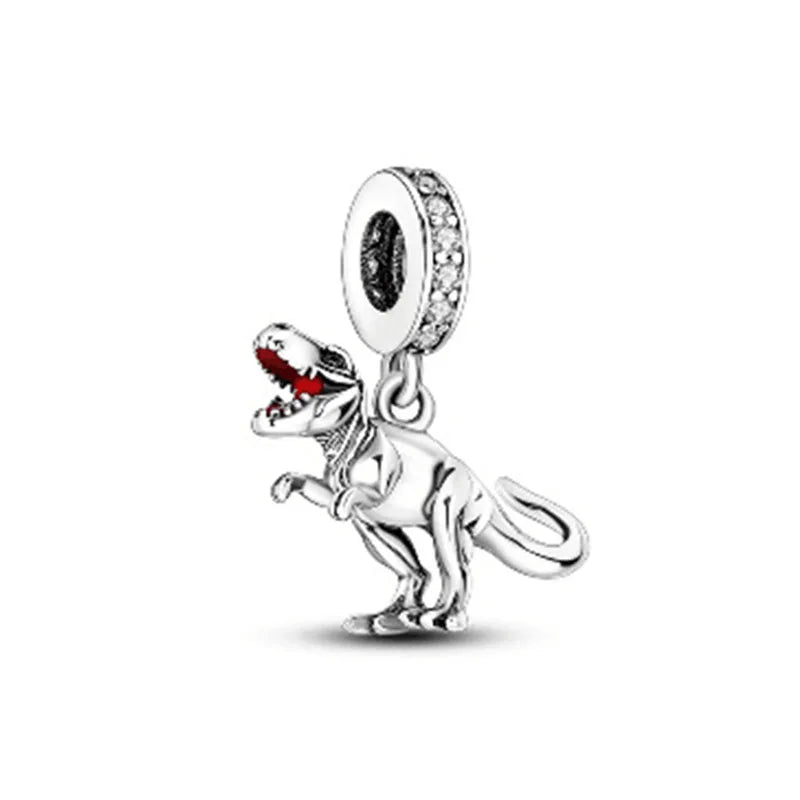 2025 New S925 Silver Spring Ball Bear Cross Pendant Suitable for Original Bracelets DIY Accessories Women's Charm Jewelry Gifts