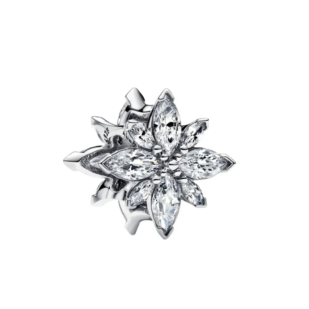 2025 New S925 Silver Spring Ball Bear Cross Pendant Suitable for Original Bracelets DIY Accessories Women's Charm Jewelry Gifts